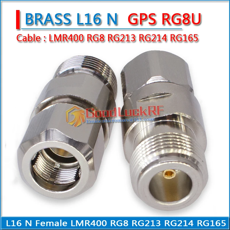 

High-quality L16 N Female GPS Crimp for LMR400 RG8 RG213 RG214 RG165 SYV-50-7 7D-FB Plug RF Connector Coaxial Straight Nickel