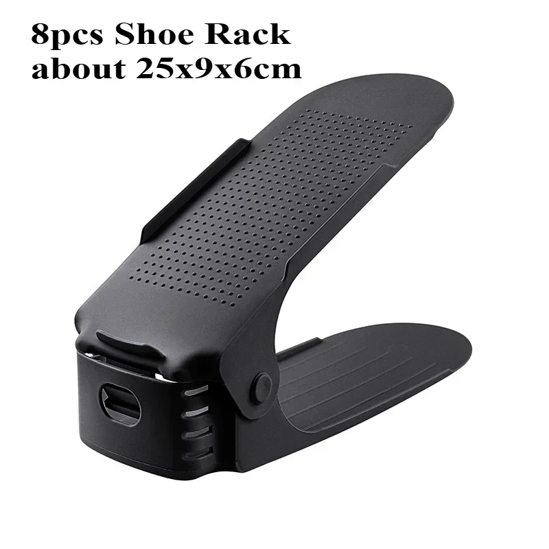 Schoenenvakken-organizer, 8 stuks verstelbaar, dubbeldeks schoenenrekhouder, ruimtebesparend voor kastorganisatie