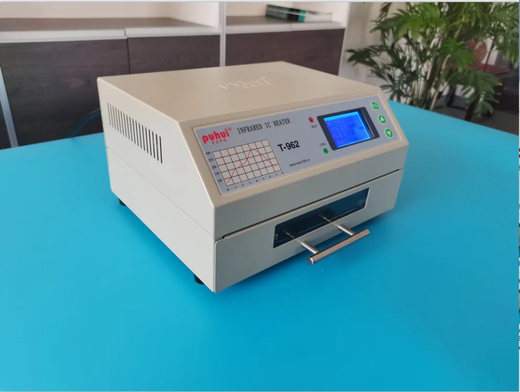 Soldering Station Soldering Tool PUHUI T-962 110V-240V Reflow Equipment T-962 Infrared Reflow With Smoke Channel Oven Furnace IC Heater BGA Rework Station