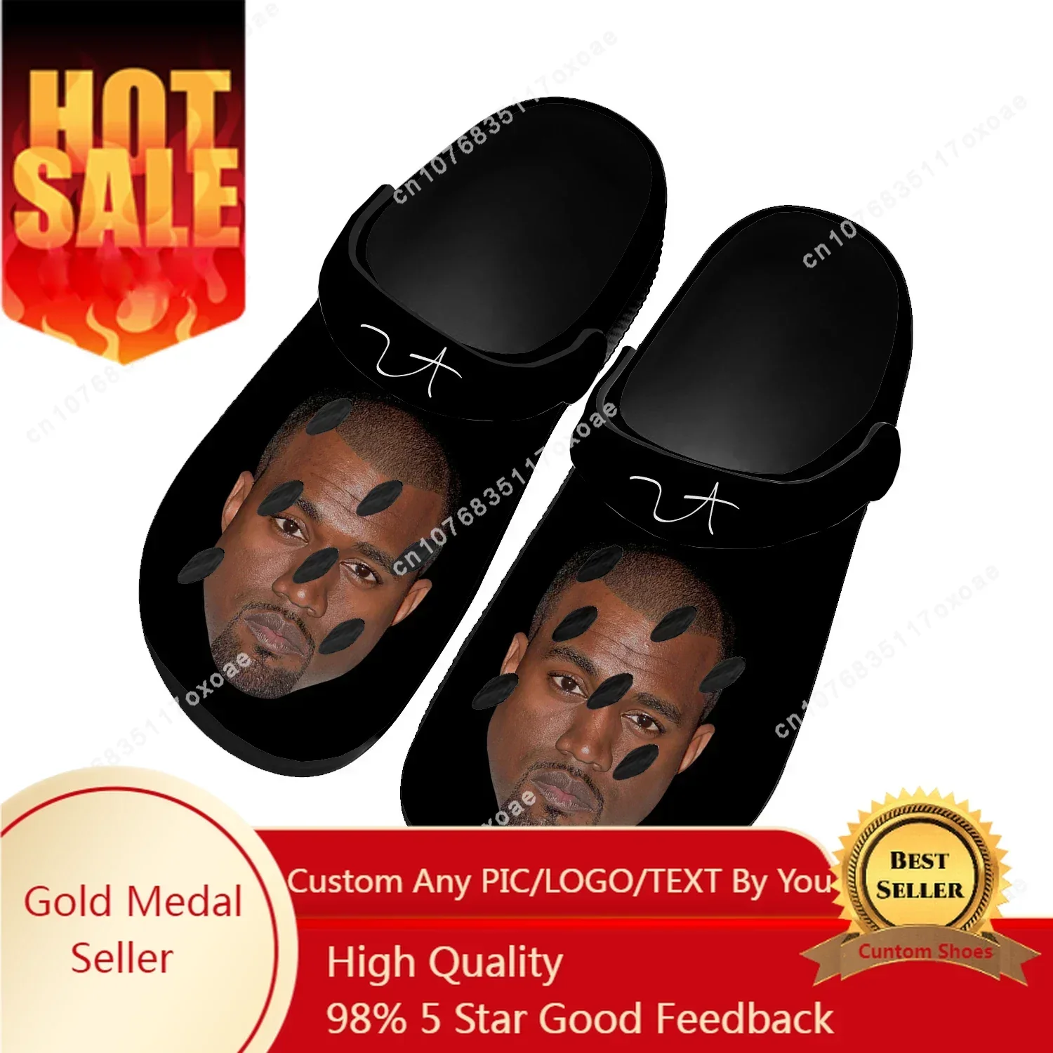 

Kanye West Rapper Home Clog Mens Women Youth Boy Girl Sandals Shoes Garden Animal Breathable Shoe Beach Hole Custom Slippers