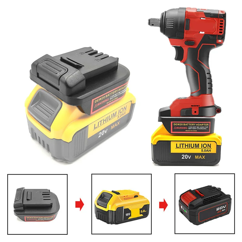 

Преобразователь адаптера аккумулятора для Dewalt, преобразователь литиевой батареи 18 в 20 в для электроинструментов Devon 20 в, используется DCB184 DCB203 DCB205