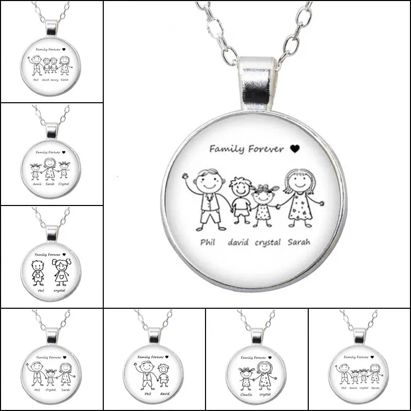

Diy Personalized Surname Necklace Custom Nickname Dad Mom Boy Girl Cute Cartoon Fashion Handmade Photo Pendant Necklace