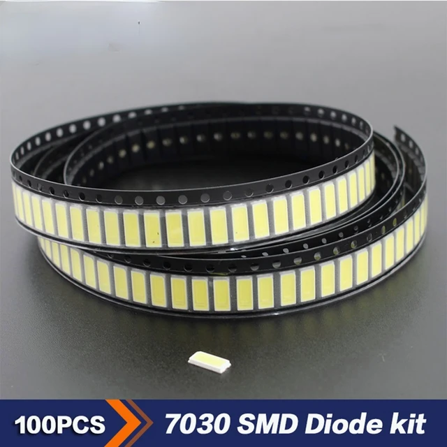 100PCS LED Light Diode 7030 True White SMD Light Emitting Diodes Kit