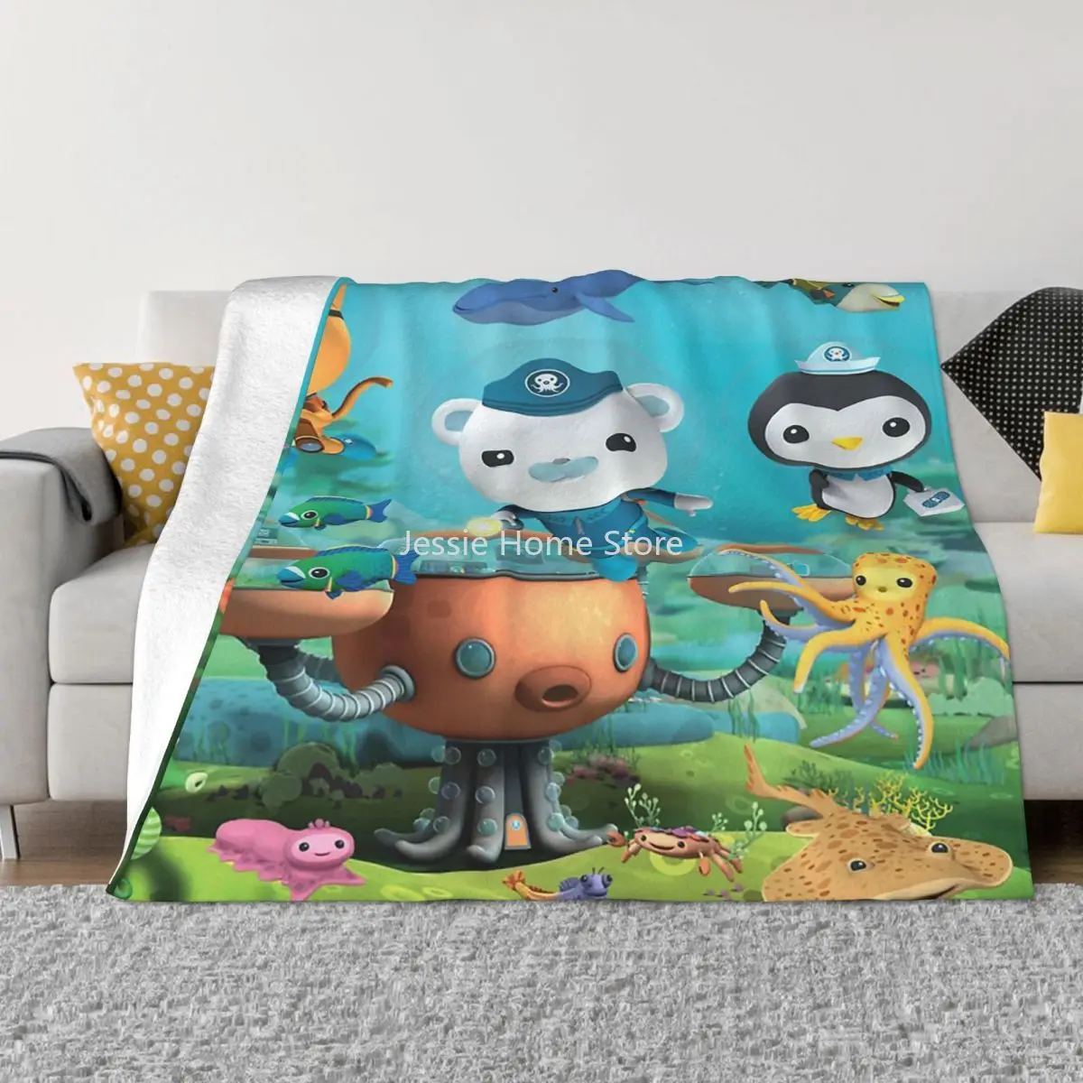 

The Octonauts Crew Blankets Velvet Autumn/Winter Cartoon Breathable Lightweight Throw Blanket for Bedding Car Bedding Throws