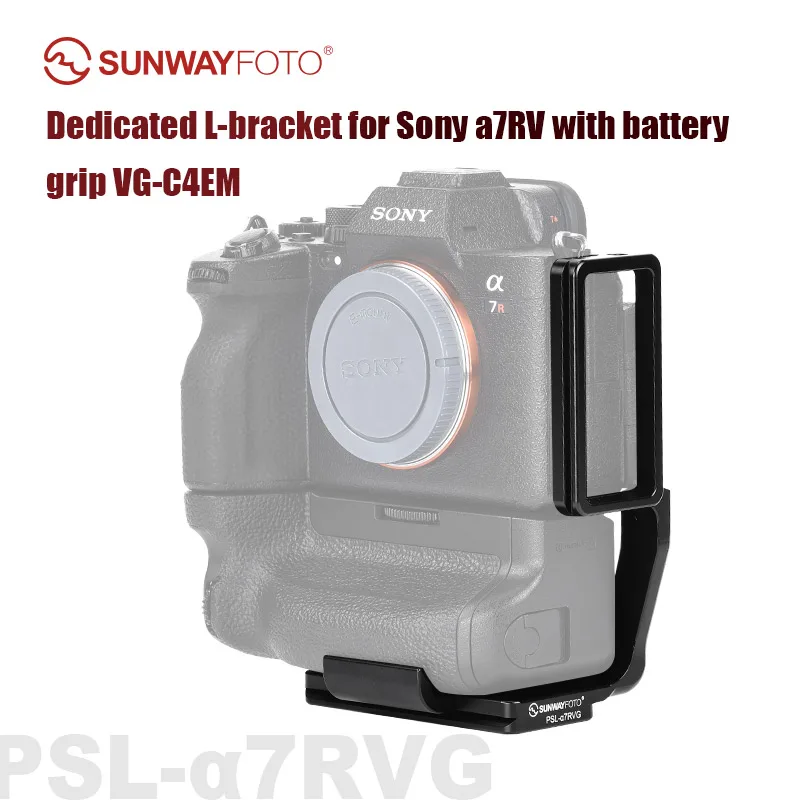Sunwayfoto Psl-A7Rvg L Staffa Per Sony A7Rv/A7Rav Con Impugnatura Batteria Vg-C4Em Piastra A Sgancio Rapido Arca Swiss