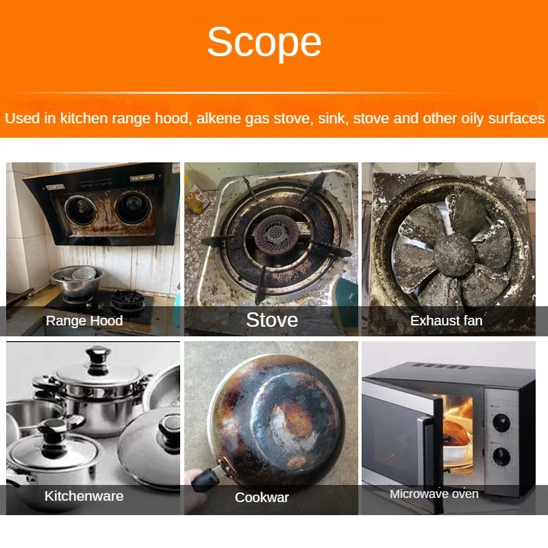 Household Degreasing Powder Kitchen Extractor Hood Concentrated Heavy Oil Pollution Cleaner Chef Cleaning Chemicals Home 4