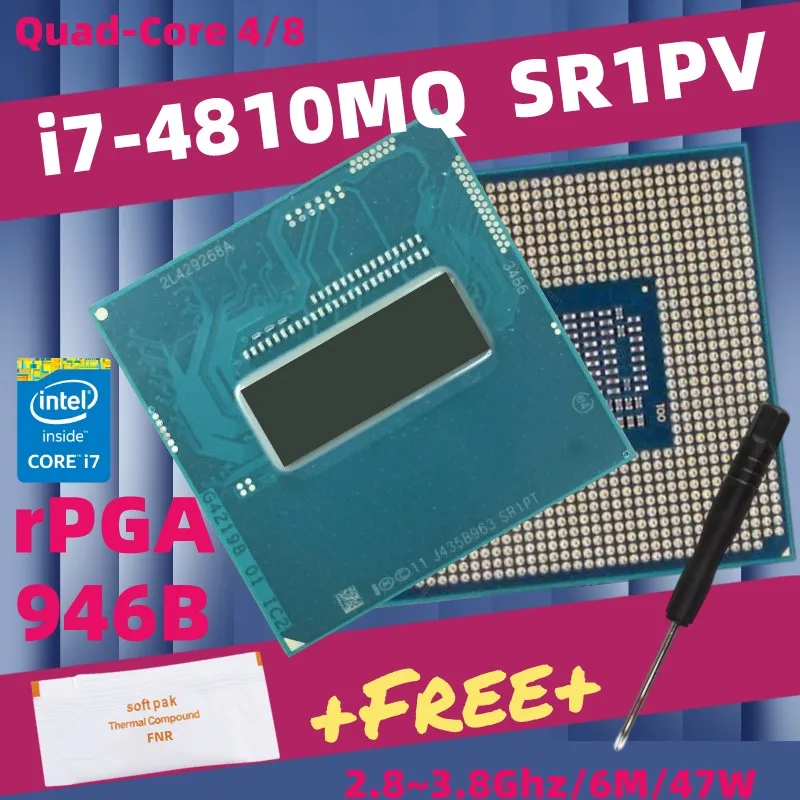 Процессор Intel Core i7 4810MQ SR1PV четырехъядерный ЦП для ноутбука Разъем G3 PGA946B HM86 HM87 QM87 |