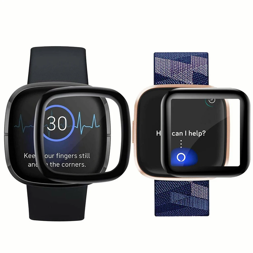 3D Curved Soft Edge Clear Protective Film For Fitbit Versa 4/3/Sense 2 Smart Watch Versa4 Versa3