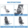 High Back Ergonomic Mesh Office Chair With Adjustable Padded Headrest White/Black Furniture Computer Armchair Chairs Gaming 4