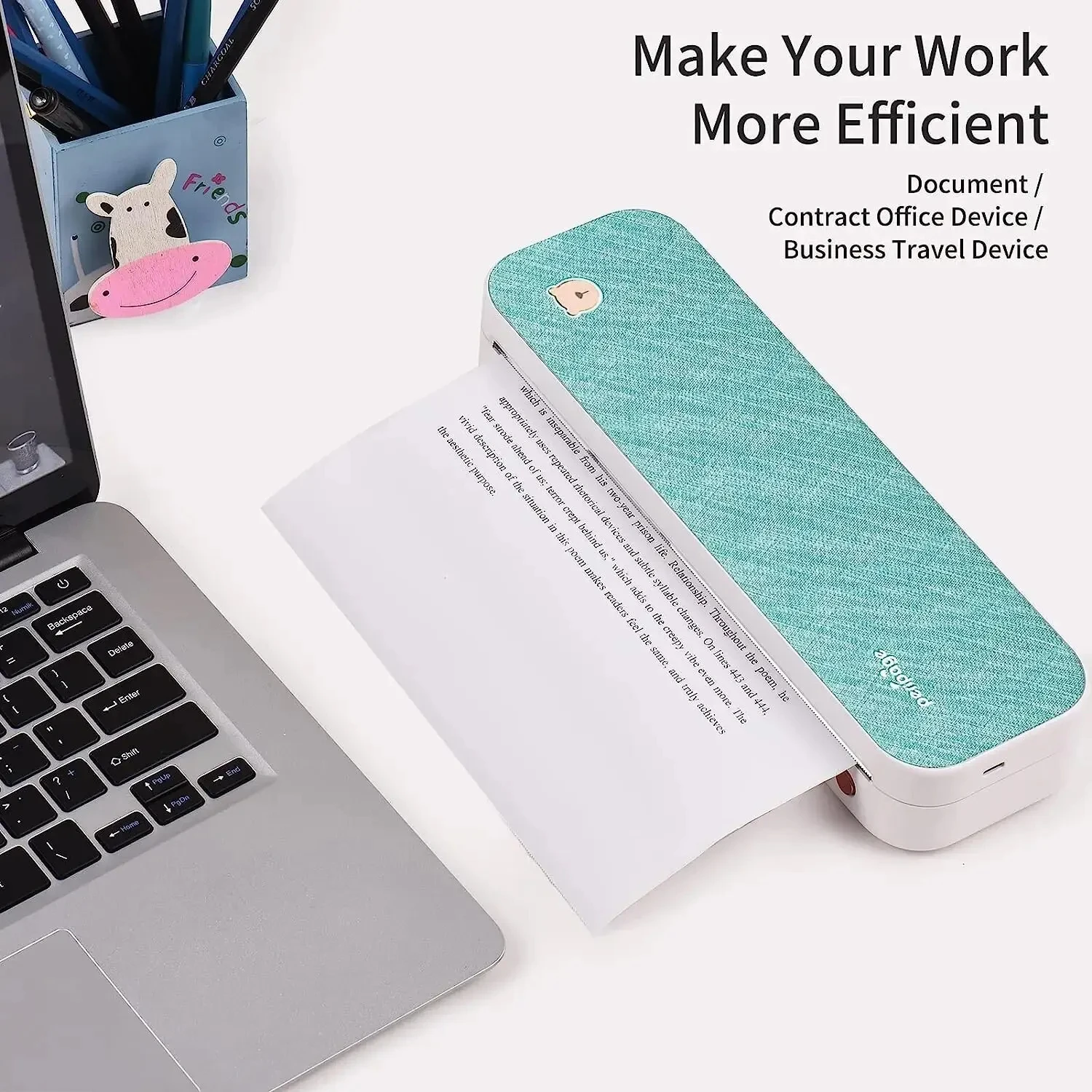 A4 Thermal Printer Photo Notes World PDF Printing Maker 304dpi Travel Office School Home free App Peripage Device A40 with Case