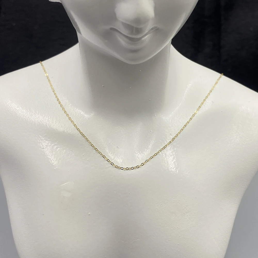 

Sinya Hot Sale 18k Au750 Gold Fine Jewelry Women Ladies Moms Gift Light Weight High Quality Clavicle Shine O Chain Necklace