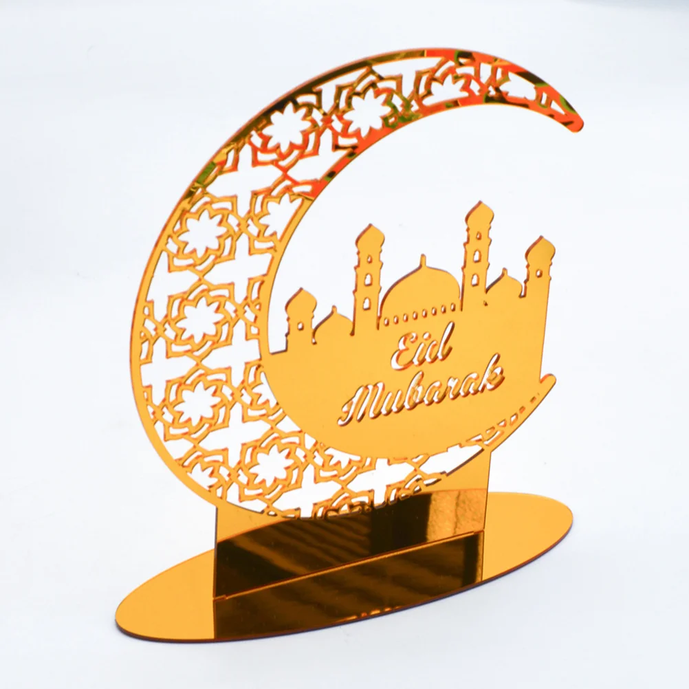 

2pcs Eid Mubarak Ornament Ramadan Craft Decoration Holiday Desktop Adornment
