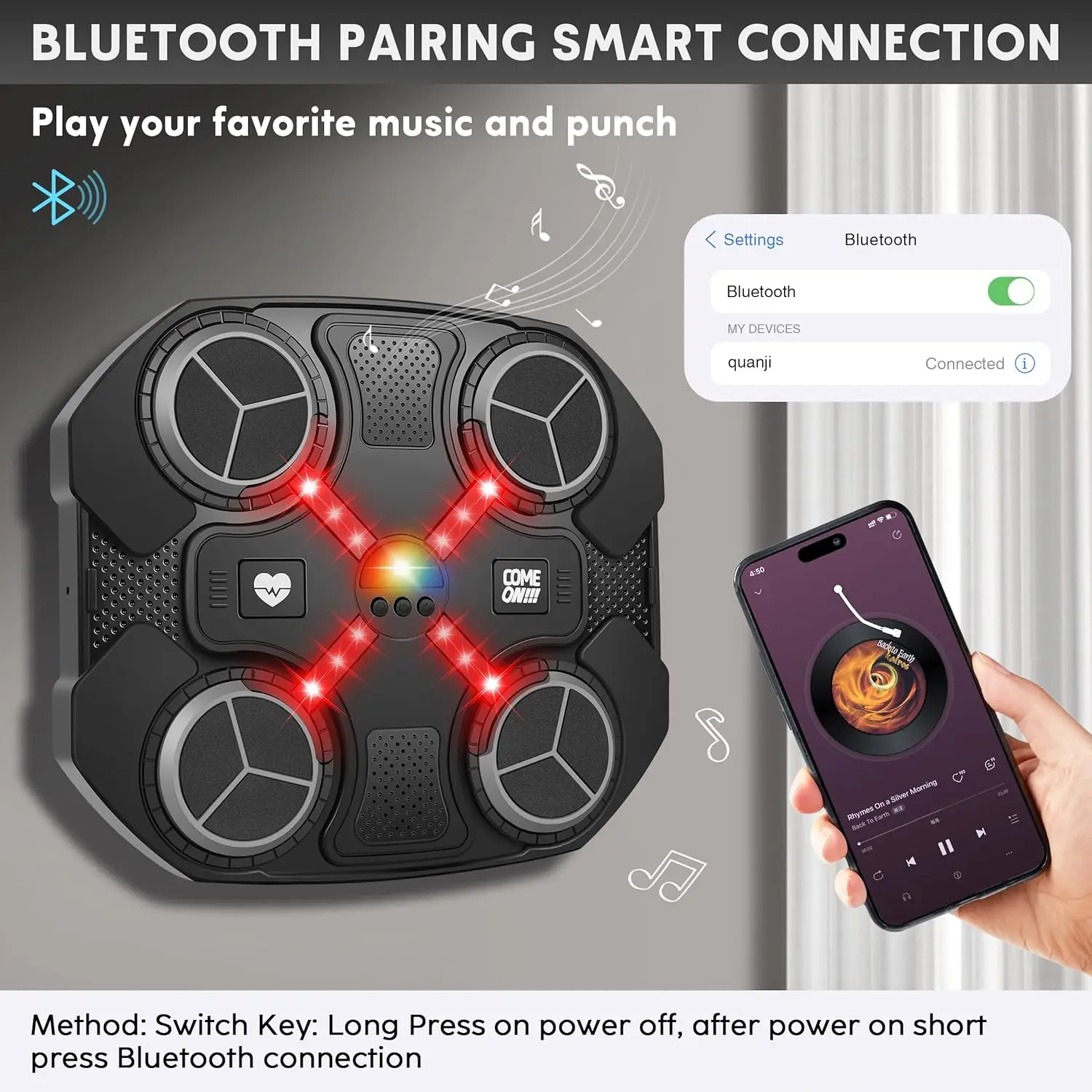 Smart Bluetooth Music Boxing Machine Smart Punching Target Toys,Training Pad Toy Boxing Glove,Ideas Sport Toys for Boys Girls