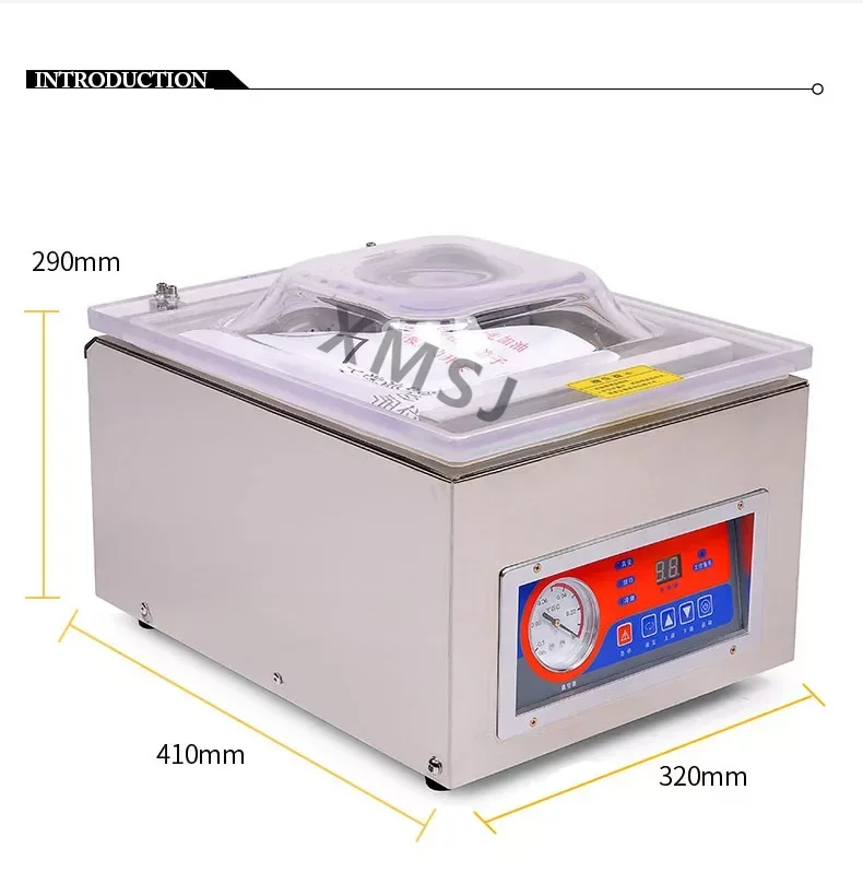 

SINOPES DZ-260C Single Chamber Vacuum Sealing Machine Food Bag Sealer Machine Commercial Household Food Fresh Keeping Machine