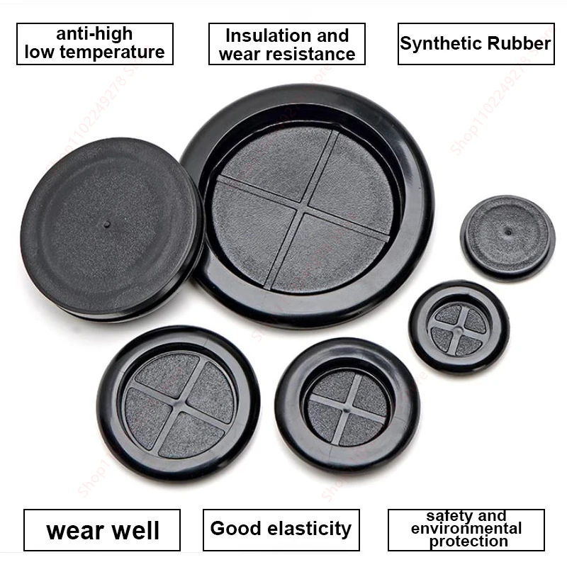 Grooved Rubber Gasket single-sided flat guard coil Electric box inlet outlet O Seal Ring hole Plug Dust cover cable wire grommet