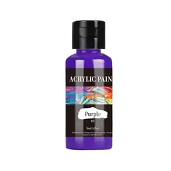 Rich 24 - Color Acrylic Paint Set for Fabric and Leather Painting (Purple)