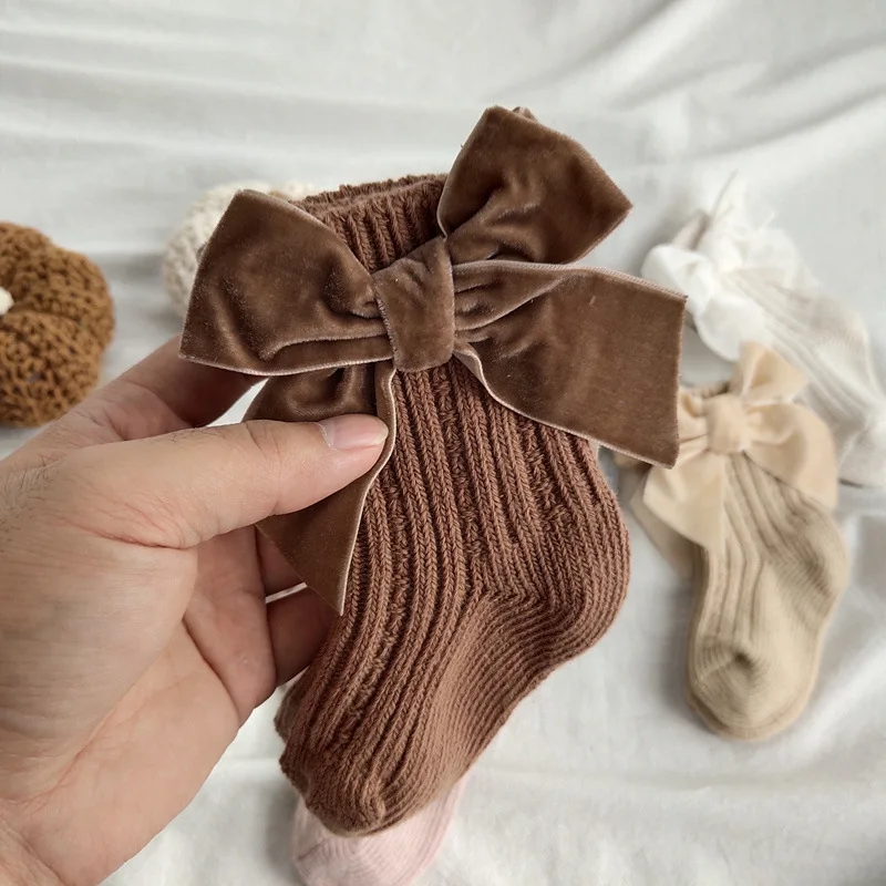 Winter Baby Socks Boy Girl Newborn Autumn Big Bow Socks Children Mid-tube Warm Cotton Toddler Infant Accessories Clothes cotton socks,baby socks