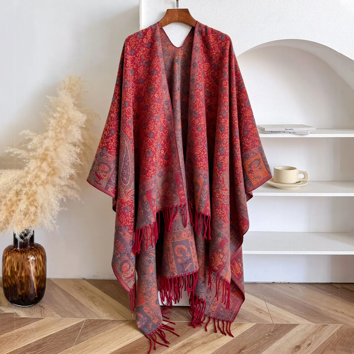 New Winter Women Poncho Warm National Style Large Shawl Paisley Print Thickening Blanket Luxury Scarf Female Cloak Pashmina