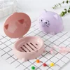 Plastic Cartoon Cat Soap Dish with Cover Soap Box Holder Case Cute Bathroom Storage Cleaning Bathroom Suppy Accessories 3