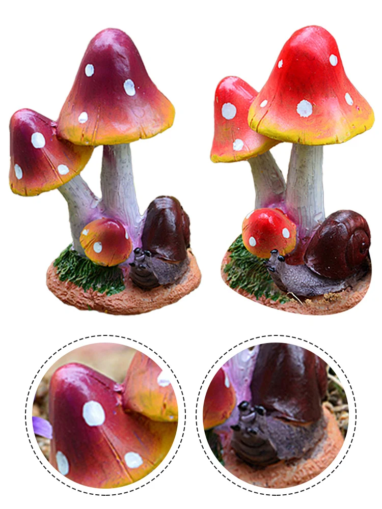 

Resin Animal Statues Snails Mushroom Sculpture Wedding Party Decorations Home Desk Garden Outdoor Lawn Decorative Ornament