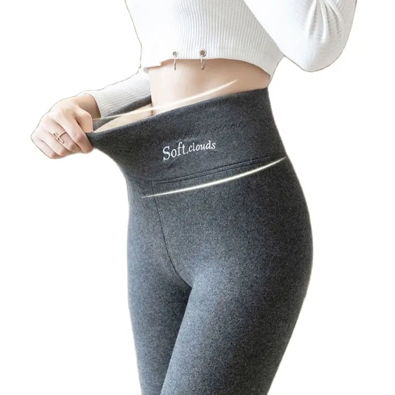 

Женские бархатные леггинсы из имитации ягненка, зимняя верхняя одежда из бархата, брюки с высокой талией для маленьких ног, теплые женские брюки