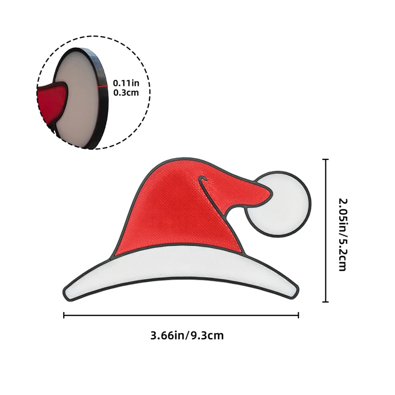 테슬라를위한 크리스마스 산타 모자 스티커 자동차 벽 창 장식을위한 크리 에이 티브 방수 산타 모자 자체 접착 스티커