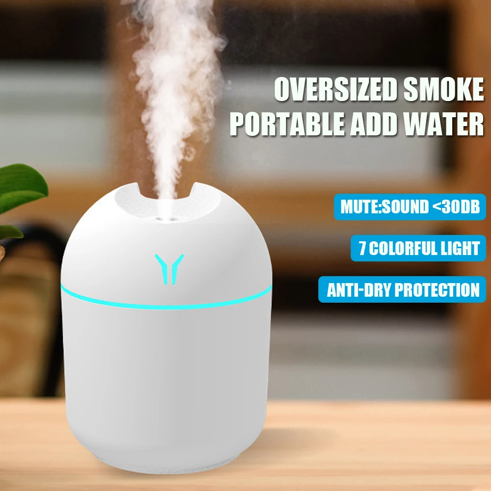 

250ML Mini Air Humidifier USB Aroma Essential Oil Diffuser Portable Ultrasonic Sprayer LED Night Lamp Mist Maker For Home Car