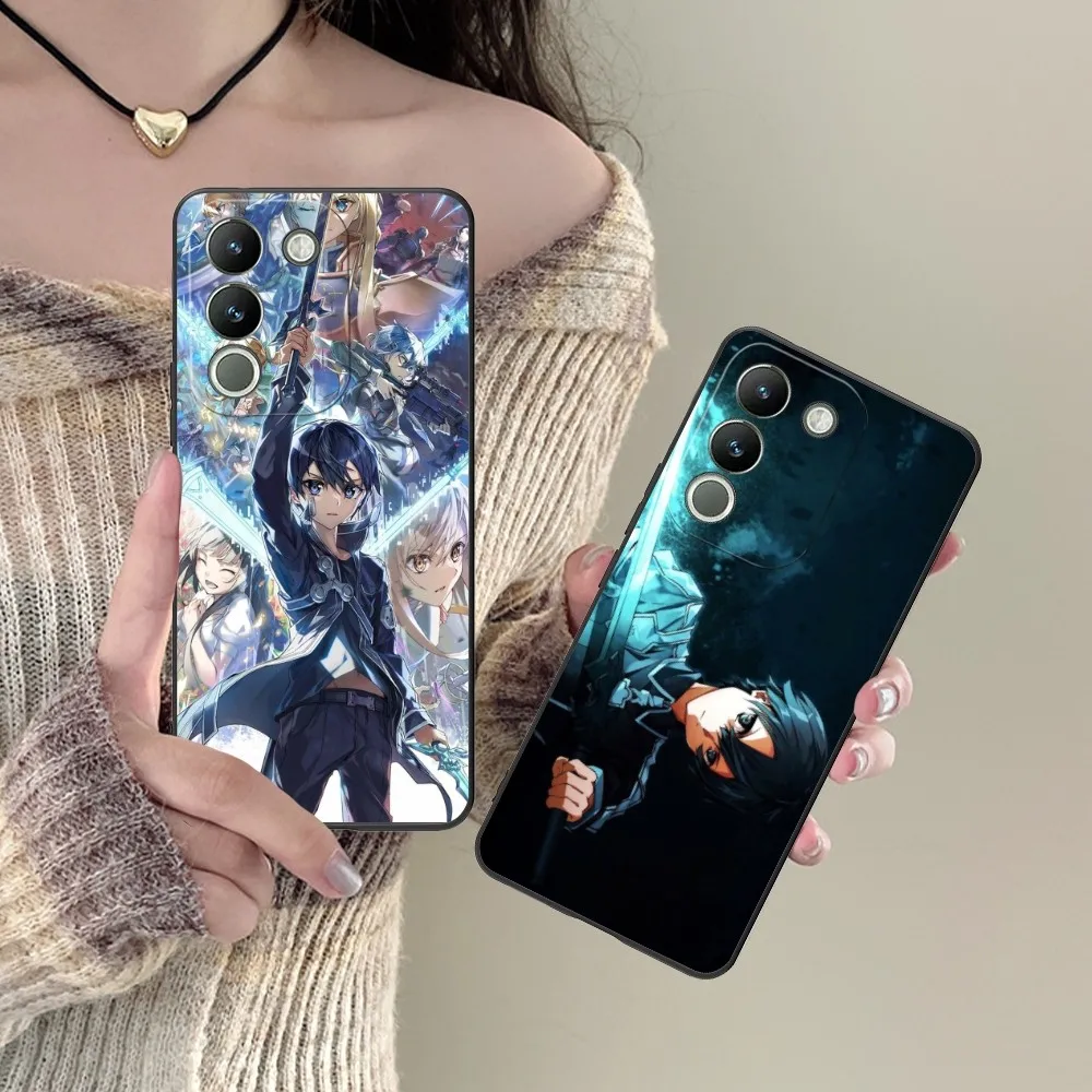 Sao Kirito Mobile Cell Phone Case For Vivo Y95 Y93 Y31 Y20 V19 V17 V15 Pro X60 Nex Black Soft Phone Cover Funda
