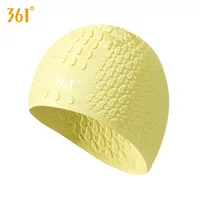 361 °Adults Waterproof Flexible Silicone Ear Long Hair Protection Surfing Swim Cap Plus Size Diving Hat Water Sport Bathing Cap 2