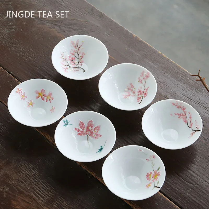 1Pc Japanese-style Hand Painted Ceramics Teacup Home Tea Drinking Tea Bowl Tradition Teaware Accessories Master Single Cup