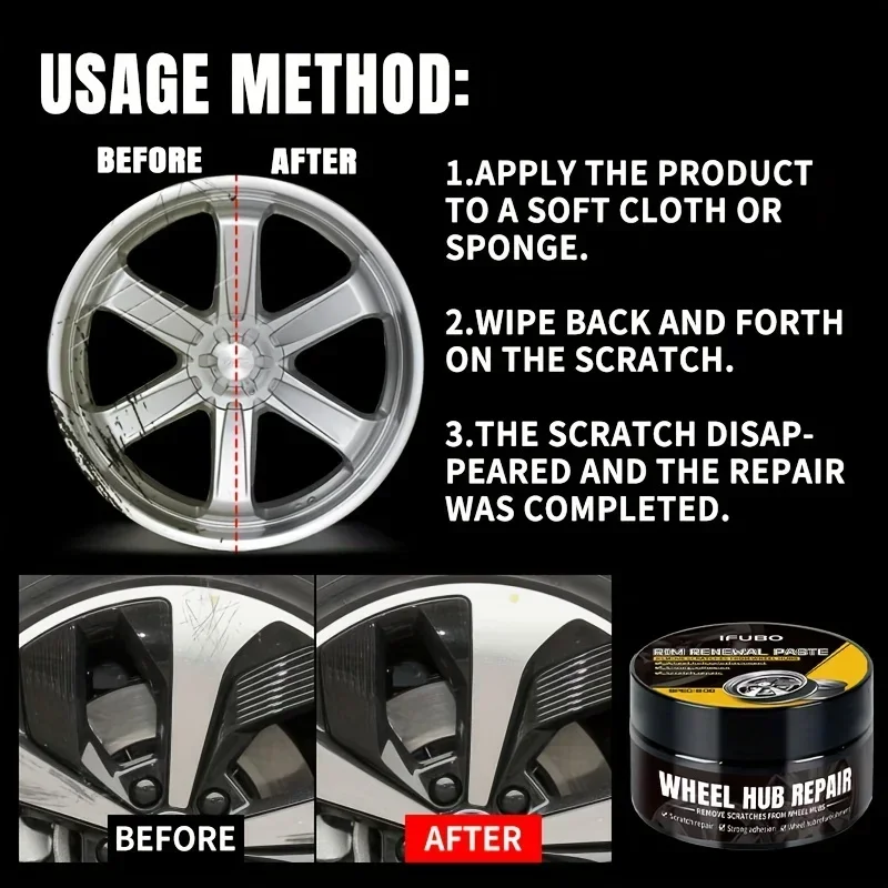 Wheel Rim Repair Paste Automobile Rim Scratch Remolding Tire Rim Scratch Paint Repair