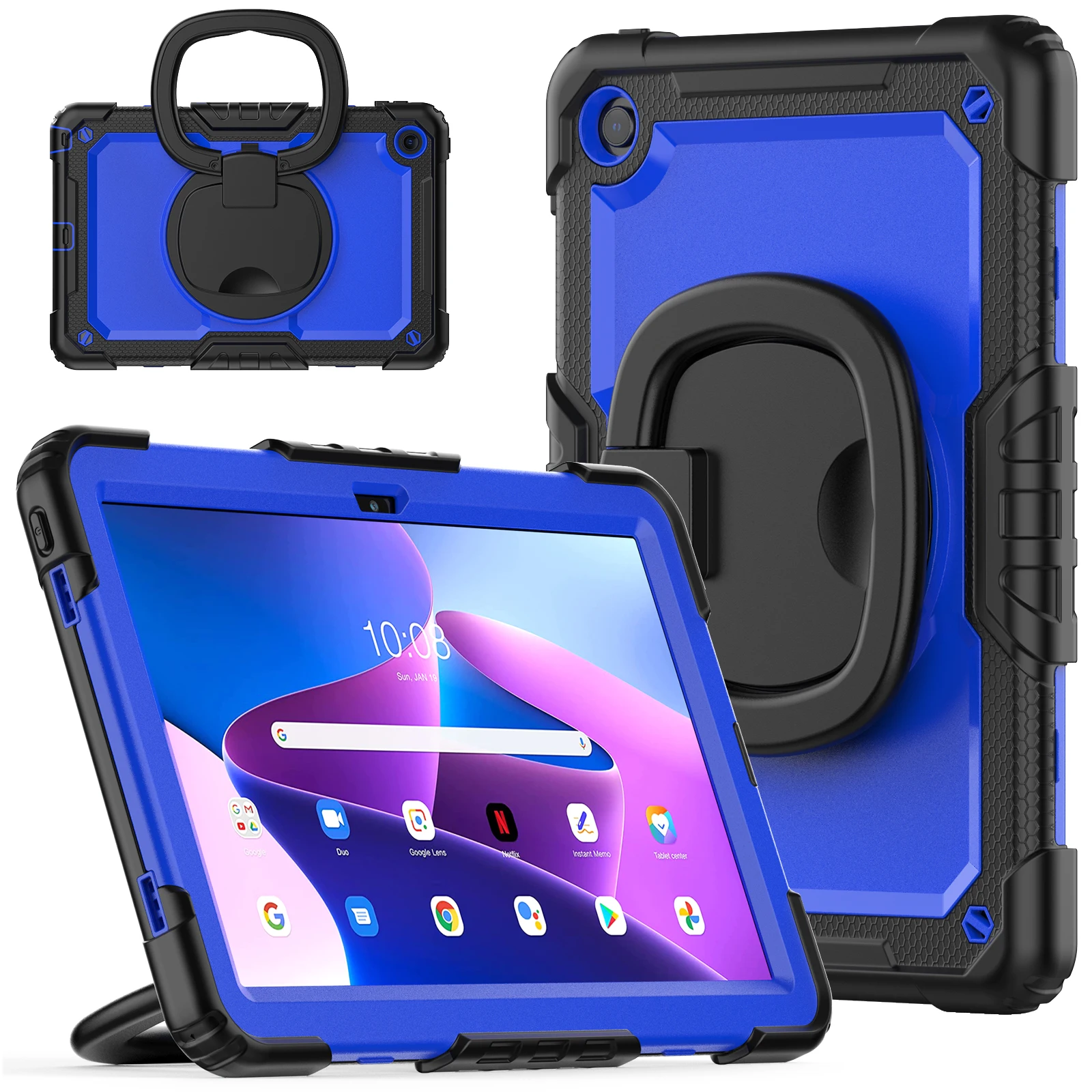 Durable Armor Tablet Case with Pull Ring Stand