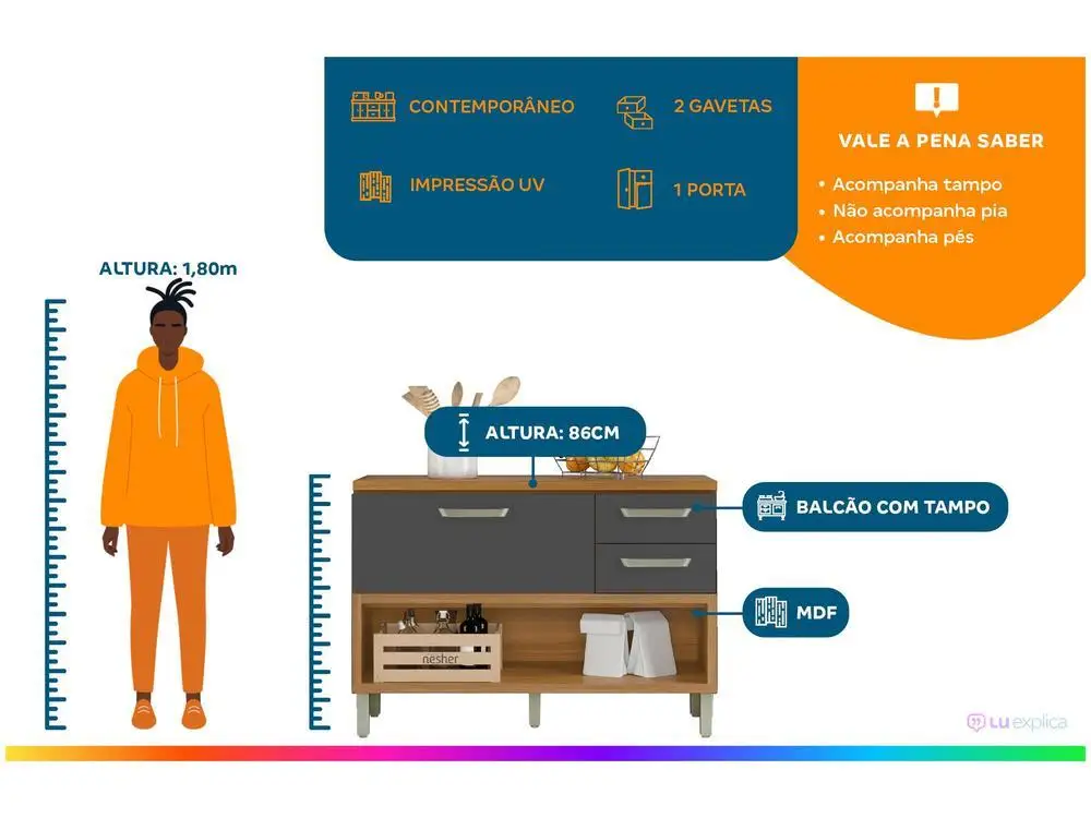 Balcão de Cozinha com Tampo Cozinhas Nesher 2