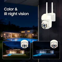 Caméra de sécurité WiFi PTZ 2,4 GHz extérieure avec suivi automatique des personnes, alarme sonore et lumineuse, communication bidirectionnelle, vision nocturne couleur, pour la surveillance à domicile, la cour, le garage, la boutique 4