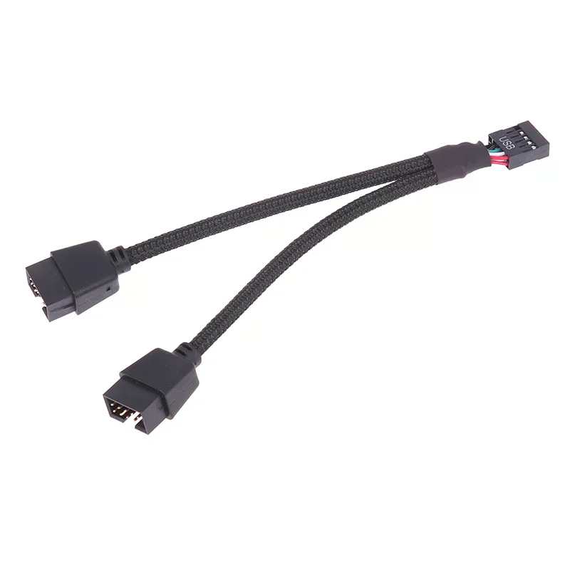 1개 컴퓨터 메인보드 USB 연장 케이블 9핀 1 암 2 수 Y 스플리터 오디오 HD 연장 케이블 PC DIY용 15cm