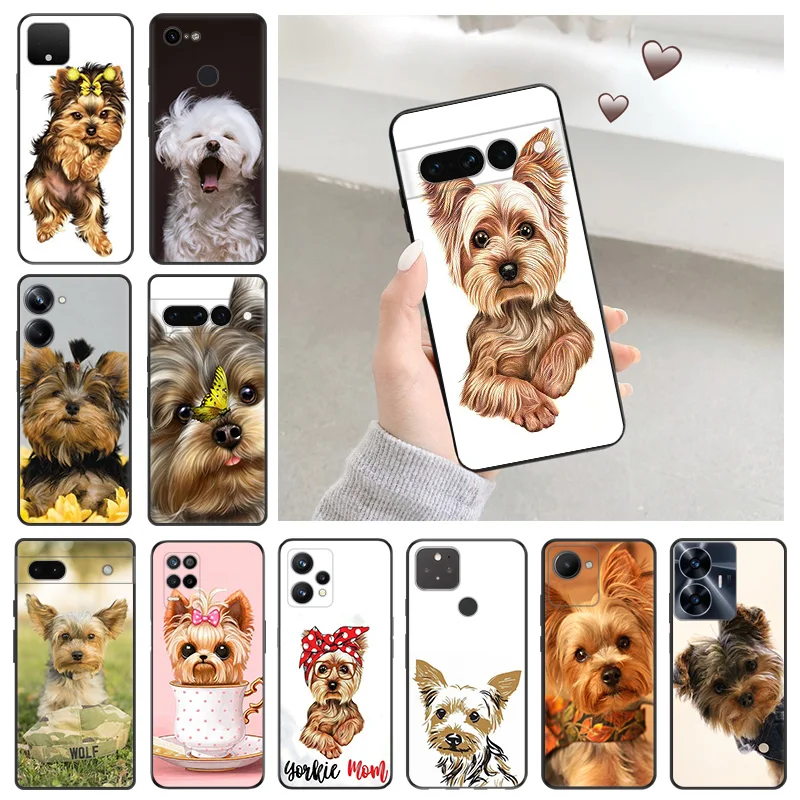 Coque De Téléphone En Silicone Yorkshire Terrier Dog, Pixel 7, 6, 5, 4, A, 3, Motorola, Edge 40, G52, G72, G53, G73, G200 G, Stylus One, Ktcover