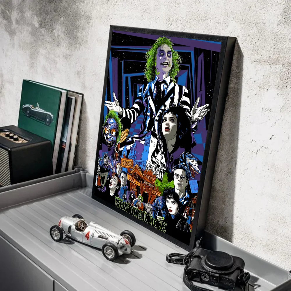 thumbnail image 1 of Póster de Beetlejuice de película clásica, impresión de papel para el hogar, sala de estar, dormitorio, entrada, Bar, restaurante, cafetería, pintura artística, 1 of 5