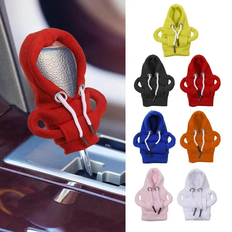 

Car Shift Knob Hoodies Cover Manual Automatic Universal Car Shift Lever Interior Decor AntiSlip Sweatshirt Gear Handle Decoratio