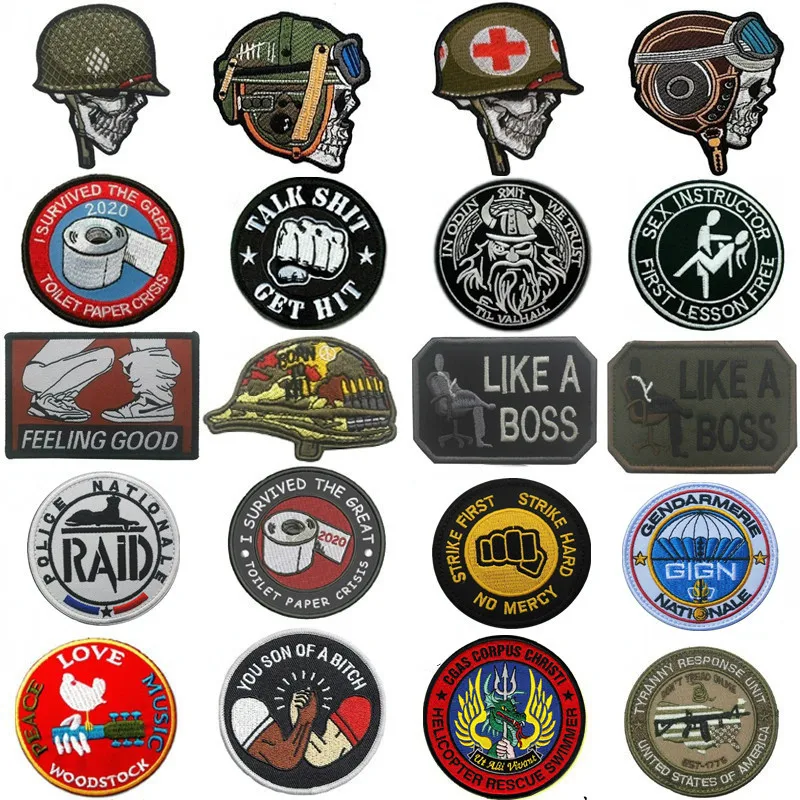 Parche de insignia táctica militar bordado, con emblema velcro, accesorios ropa decorativos para gorras, y chaquetas - AliExpress Hogar y jardín