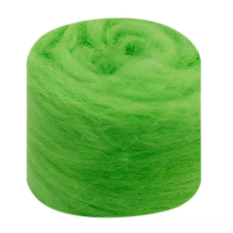 Vibrant Green Wool Fiber for Needle and Wet Felting - Perfect for Handmade Spinning and DIY Crafts