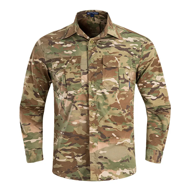 

New Men's Tactical Shirts Summer Lightweight Quick Drying Shirts Army Military Shirts Long Sleeve Outdoor Work Cargo Shirts