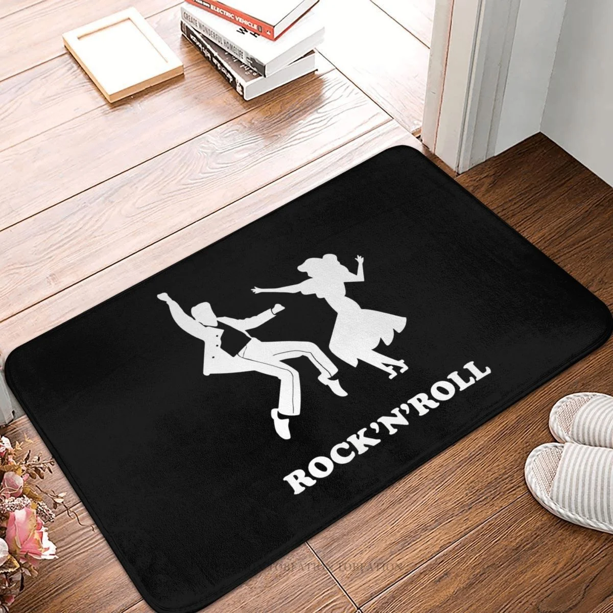 Vintage Rockabilly Rock And Roll Bedroom Mat Dancing Doormat Flannel Carpet Outdoor Rug Home Decoration
