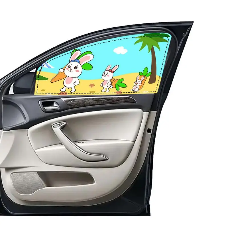 

Универсальные Автомобильные Боковые шторы для окон, регулируемые занавески для заднего стекла, универсальные магнитные автомобильные солнцезащитные шторы для детей, забавные мультяшные узоры