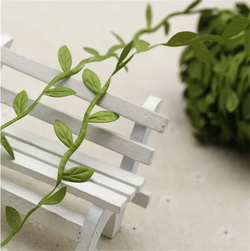 Simulated Plant Cane Green Leaves Polyester Rope Camouflage Rifle Wrap Twine Tree Stand Blind Cover Diy Length 10m X 2pcs