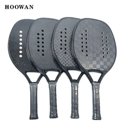 Hoowan Blackshark Racket Beach Tennis Carbon 3K 12K 18K Professional Beach Tennis Racket Solid Black Rough Surface Soft EVA Core