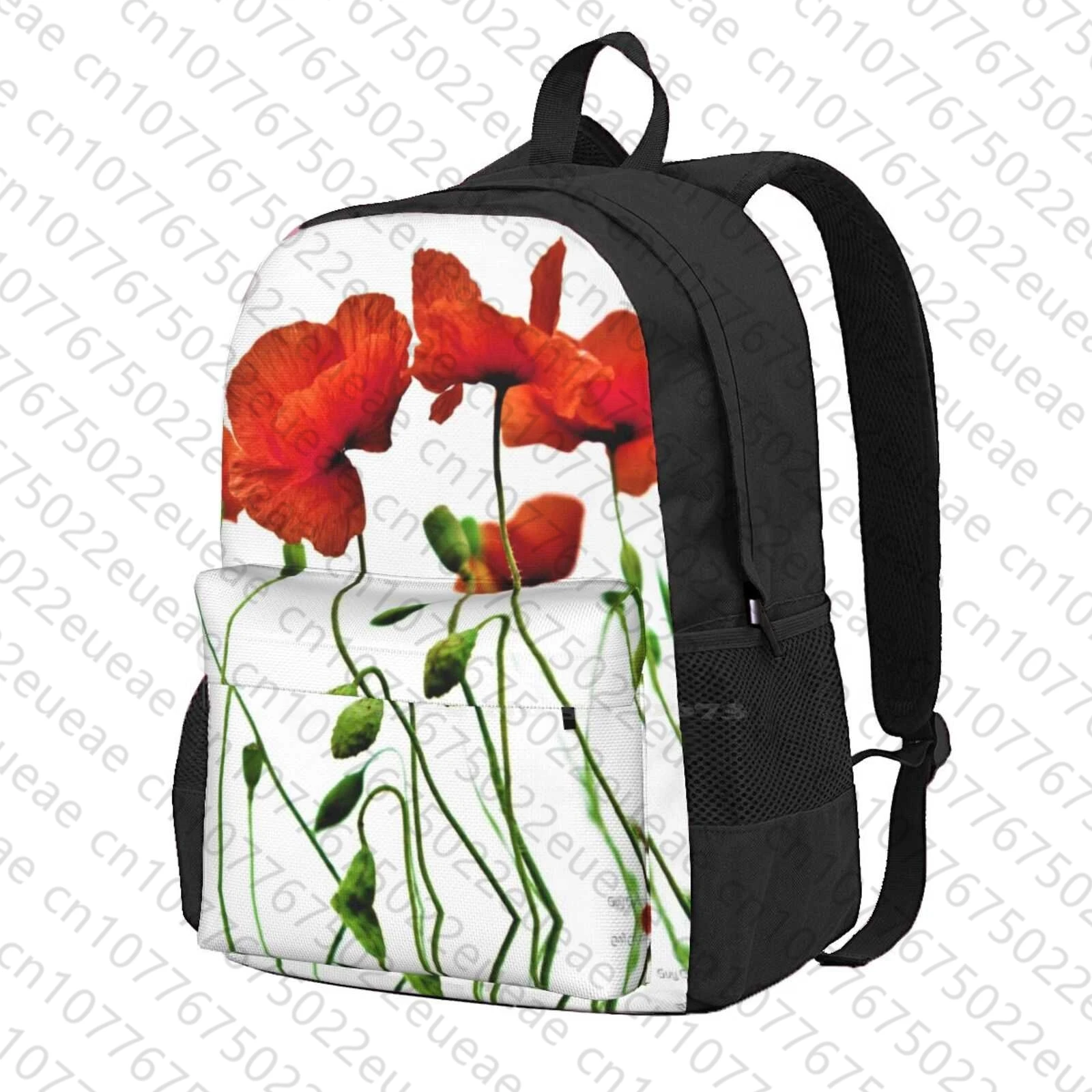 Poppies Zaino Da Scuola Di Grande Capacità Borse Per Laptop Poppy Poppies Fiori Rossi Natura Floreale Bella Giornata Del Ricordo