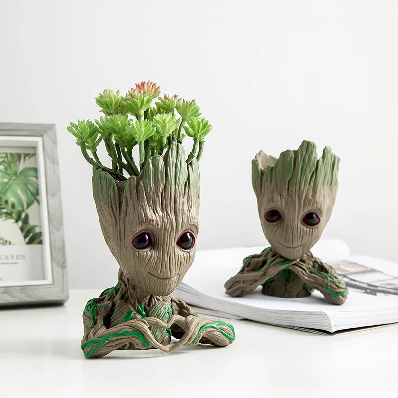 Garden Planter Groot Flower Pot Tree Man Planter With Drainage Hole Home Decor Pencil Pen Holder Office Christmas Birthday Gift Flower Pot Plant Pot