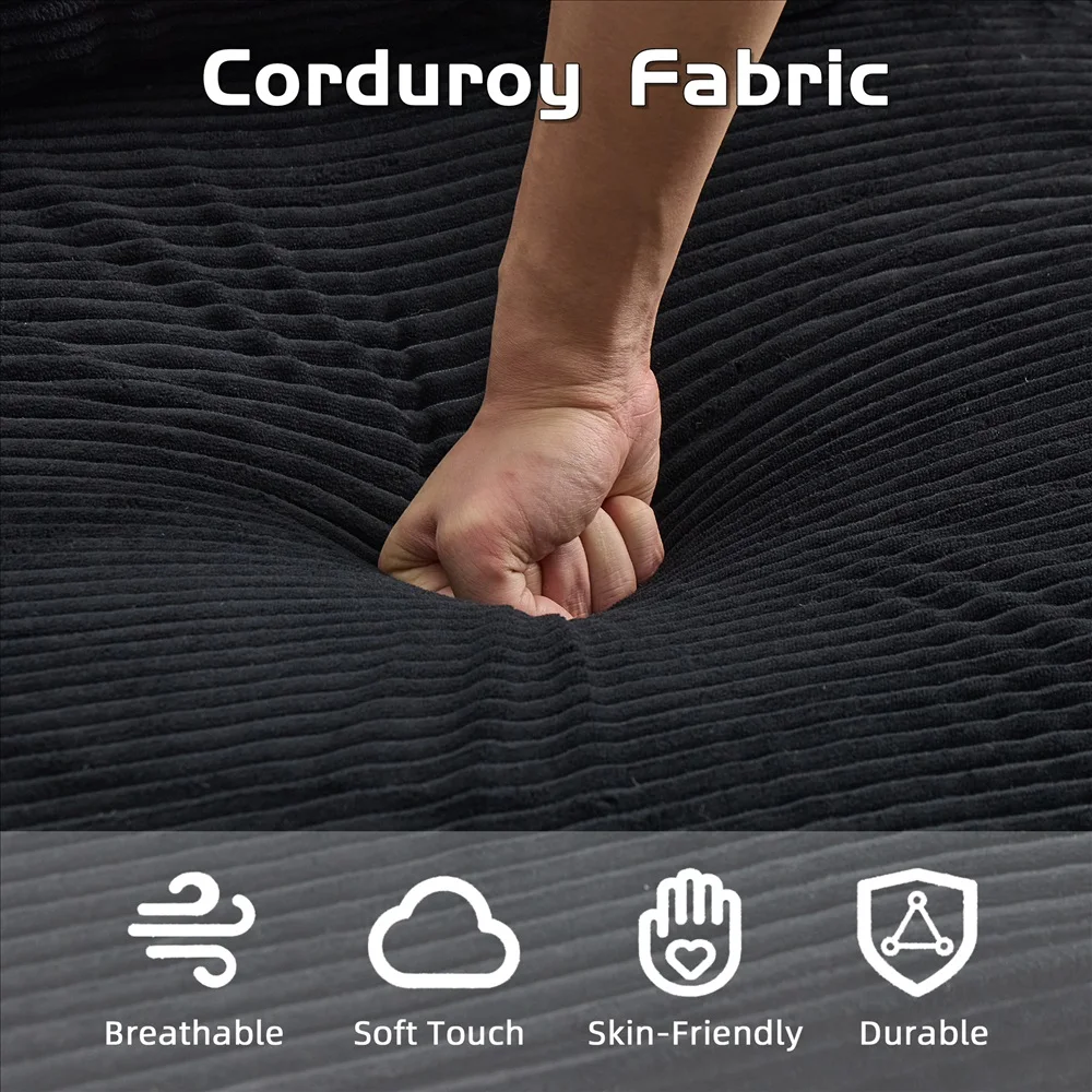 Luxuriöses Cord-Modulsofa Moderne Frei Kombinierbare Wandelbare Eckcouch mit Getränkehaltern Komfortable Tiefe Sitzfläche – Detail 38