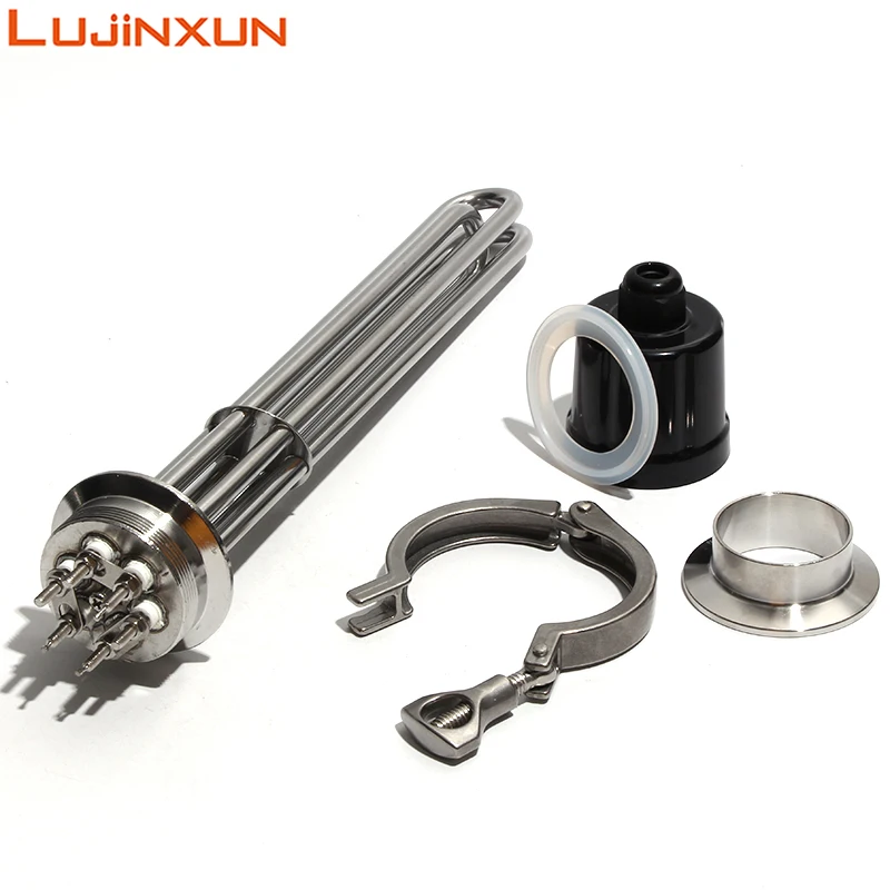 2Tri-Clamp(OD63) Electric Immersion Water Heater Heating Element 304SS  3/6/9/12KW 220/380V Spare Parts for Homebrew/Water/Oil - AliExpress