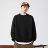 Heavyweight Thick Needle Pit Stripe Texture Sweater Solid Loose Round Neck Knit Jersey Coat man clothes 3